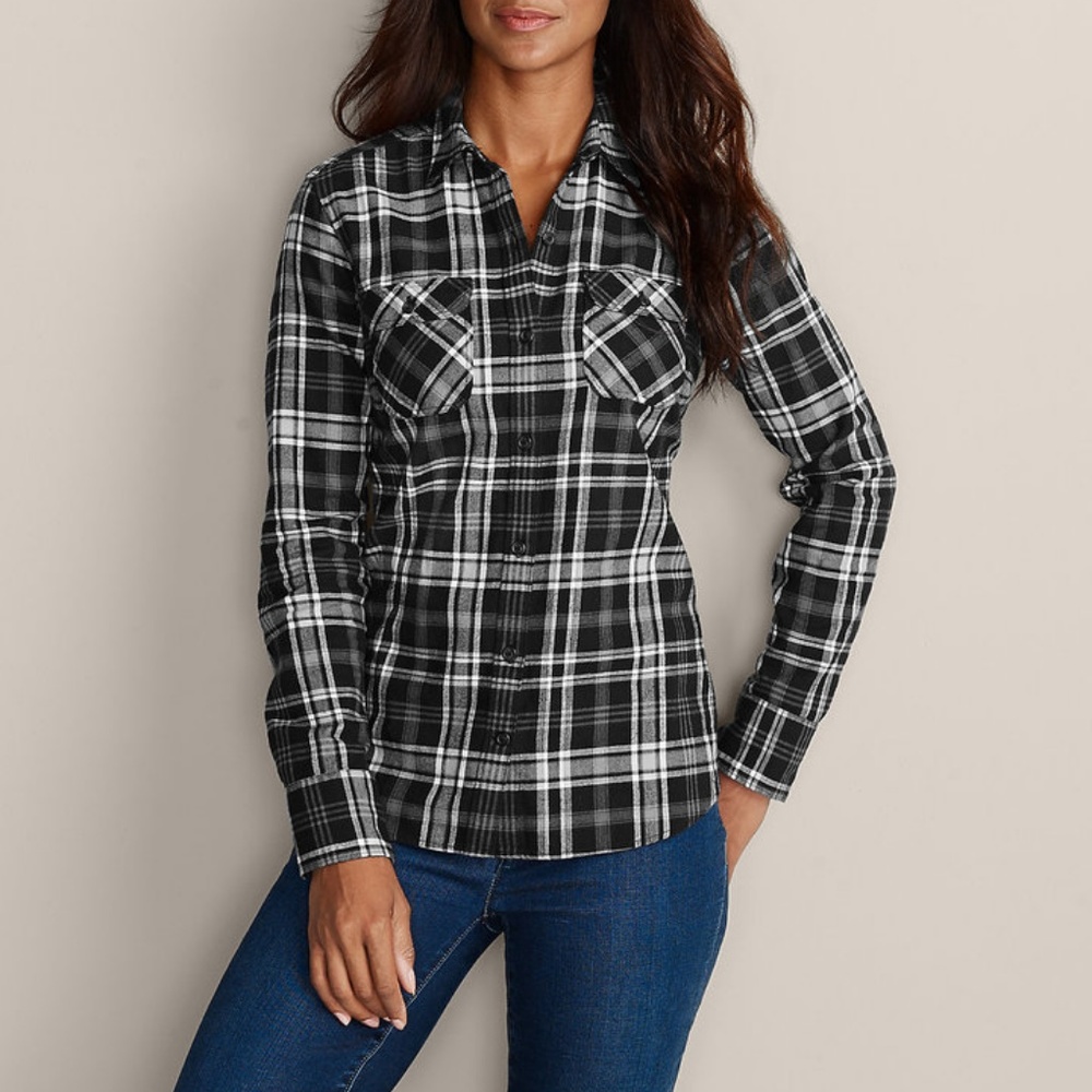 Eddie Bauer Women's Flannel Shirt Sz MP